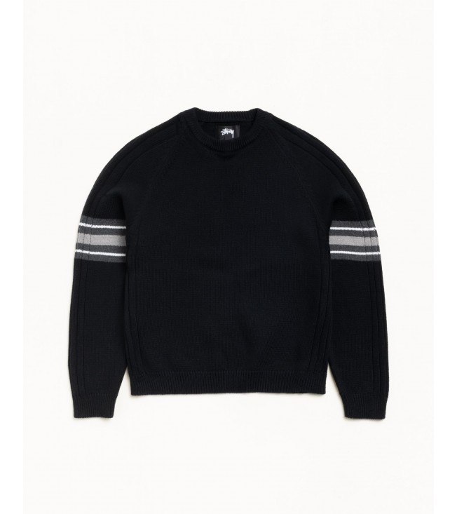 Свитер Stussy Stripe Raglan Crew Black