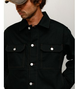 Куртка Stussy Denim Trucker Jacket Raw Black Contrast Stitch - ???? ?20