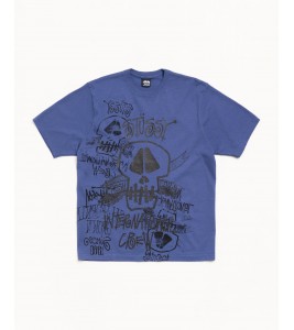 Футболка Stussy Skulls Tee Pigment Dyed Indigo
