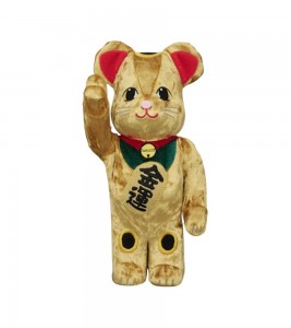Bearbrick Maneki Neko Gold Wealth Luck Kigurumi 400%
