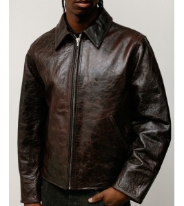 Куртка Stussy Garage Jacket Leather Dark Brown #20