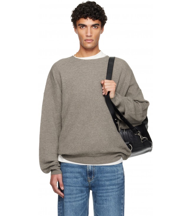 Свитер Fear Of God Essentials Brown Holiday Waffle Crewneck 90s Sweater