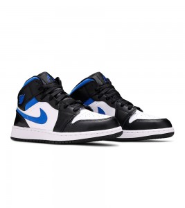 Кроссовки Jordan 1 Mid White Black Royal (GS) - ???? ?20