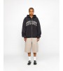 Stussy Outline Zip Hoodie Washed Black