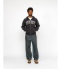 Stussy Outline Zip Hoodie Washed Black