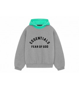 Худи Fear of God Essentials Nylon Fleece Hoodie Dark Heather Oatmeal/Mint Leaf