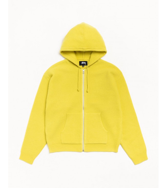 Свитер Stussy Textured Zip Hooded Sweater Yellow