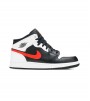 Кроссовки Jordan 1 Mid White Black Chile Red (GS)
