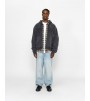 Stussy Zip Hoodie Faded Graphic Washed Black