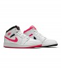 Кроссовки Air Jordan 1 Mid White Black Hyper Pink GS