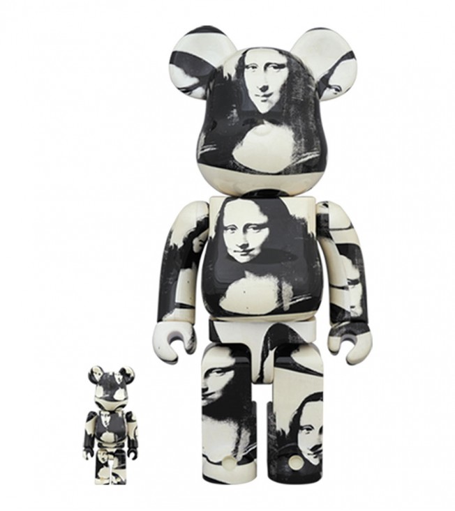 Bearbrick Andy Warhol "Double Mona Lisa" 100% & 400% Set White/Black