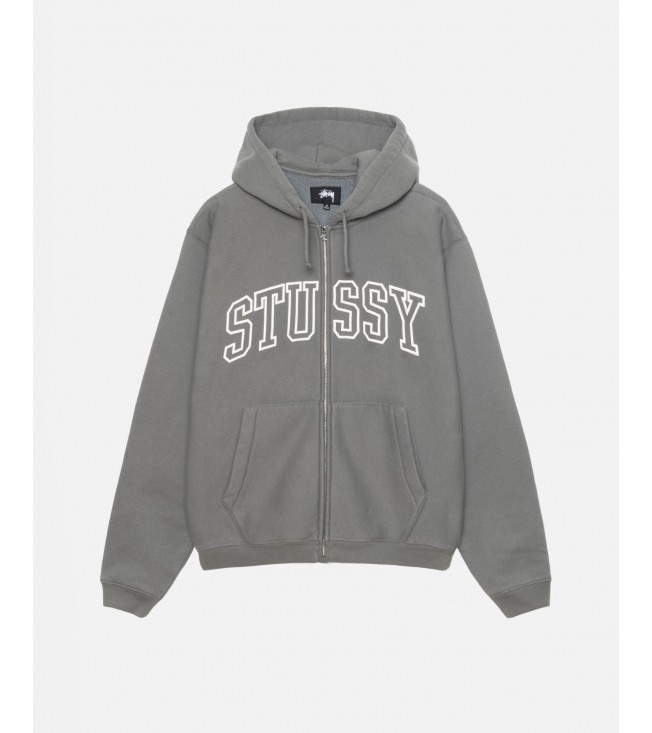 Stussy Outline Zip Hoodie Grey