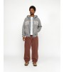 Stussy Outline Zip Hoodie Grey