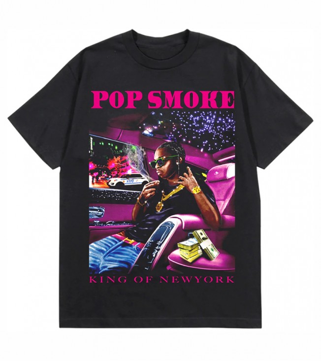 Футболка Pop Smoke x Vlone King Of NY T-Shirt Black