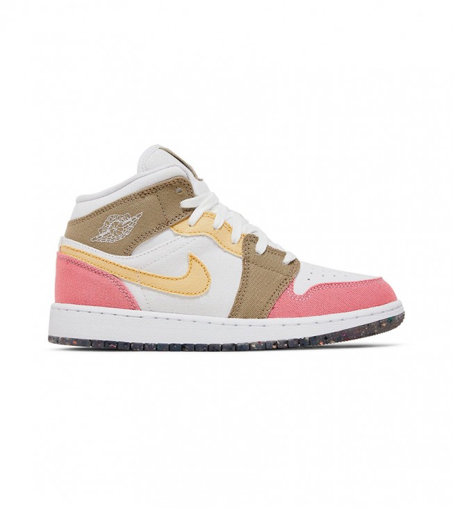 Jordan 1 Mid SE Pastel Vivid Green Grind (GS)