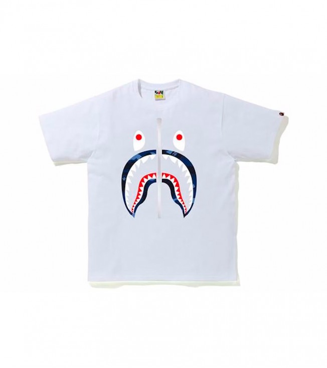 Футболка BAPE Color Camo Shark T-Shirt White/Navy