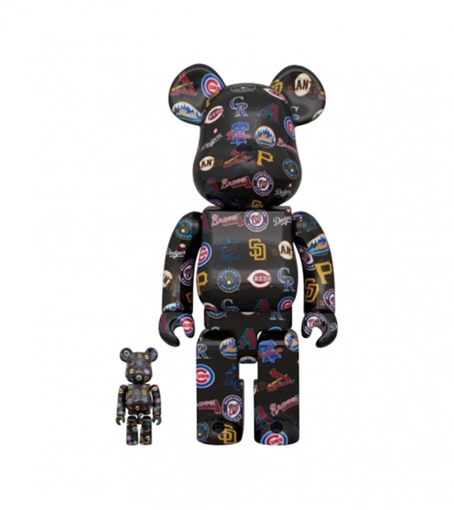 Bearbrick MLB National League 100% & 400% Set Black