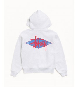 Худи Stussy Basic Diamond Zip Hoodie Ash Heather - ???? ?20