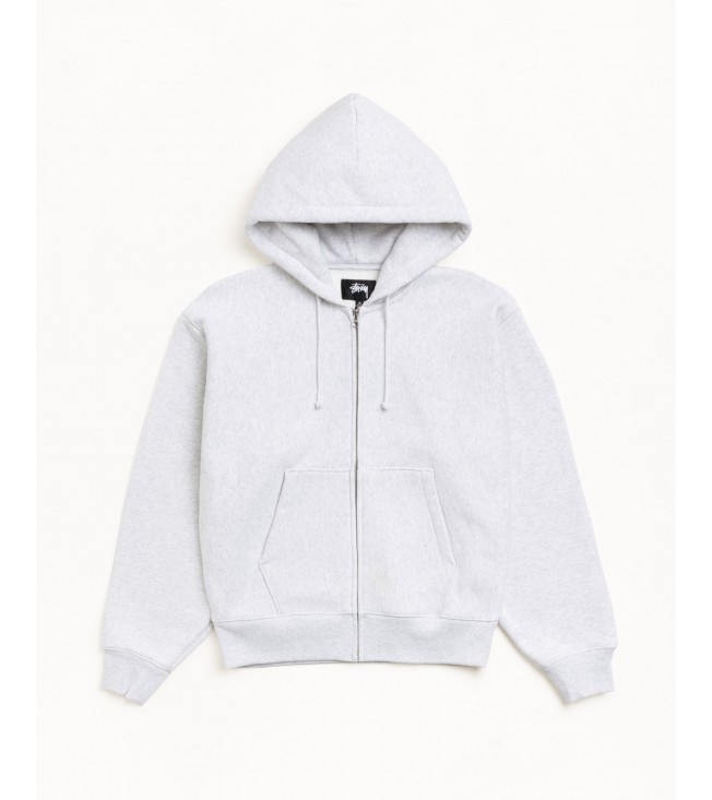 Худи Stussy Basic Diamond Zip Hoodie Ash Heather