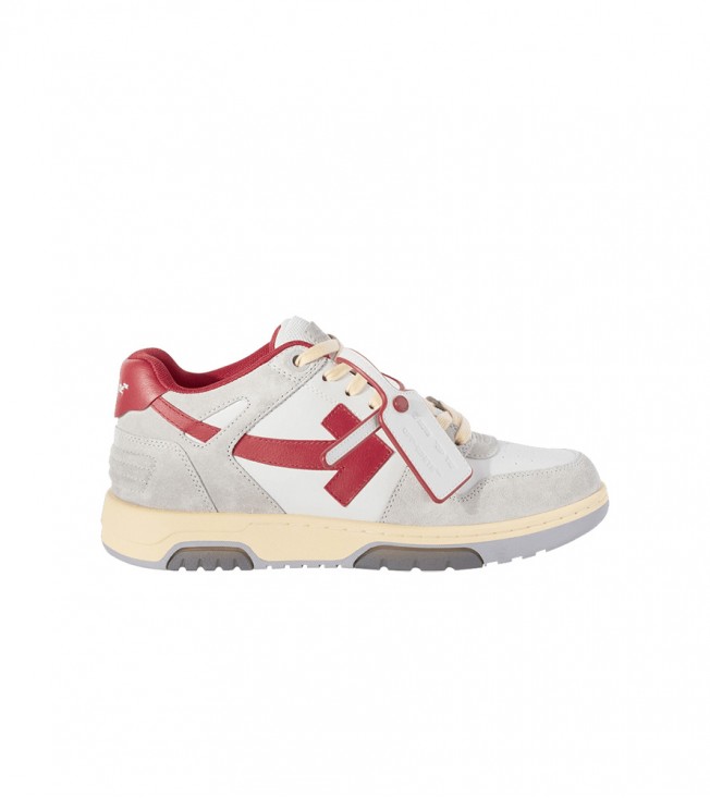 Off-WhiteOut Of Office OOO Low Tops Light Grey Red