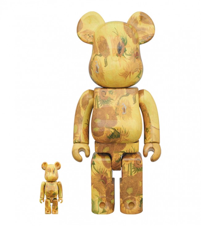 Bearbrick x Van Gogh Museum Sunflowers 100% & 400% Yellow