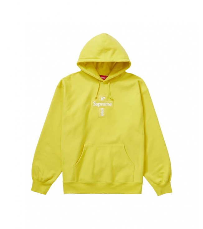 Худи Supreme Cross Box Logo  Lemon