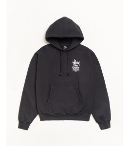 Худи Stussy Summer Classics Hoodie Garment Dyed Faded Black