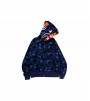 Худи BAPE Color Camo Tiger Shark Wide Full Zip Double Hoodie Navy