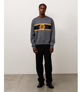 Свитер Stussy Striped Hibiscus Sweater Grey - Фото №2