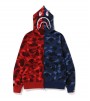 Худи BAPE CAMO SHARK RED NAVY FULL ZIP HOODIE