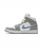 Кроссовки Jordan 1 Mid Wolf Grey Aluminum WMNS