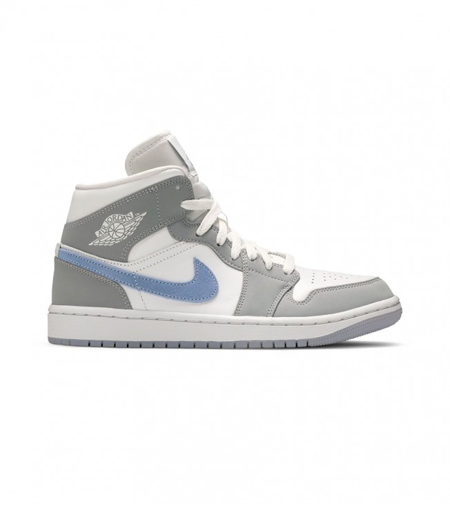 Кроссовки Jordan 1 Mid Wolf Grey Aluminum WMNS