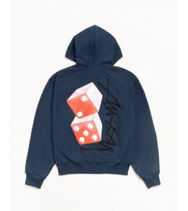 Худи Stussy Tall Dice Zip Hoodie Navy - Фото №2
