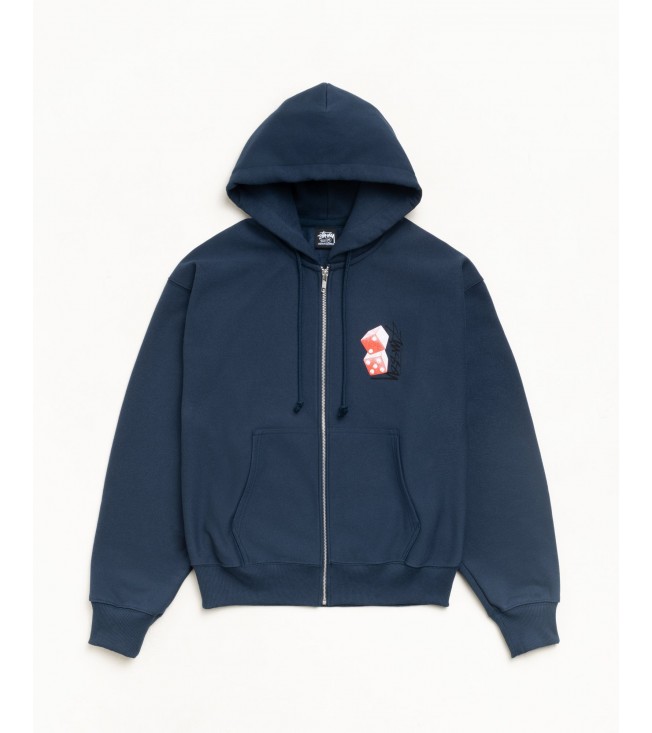 Худи Stussy Tall Dice Zip Hoodie Navy