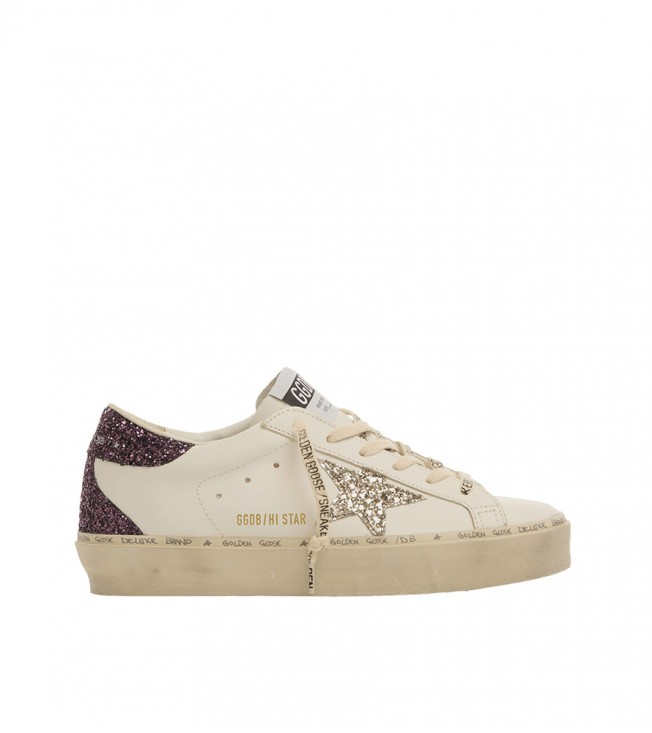 Golden Goose Hi-Star White Silver Grey Glitter (WMNS)