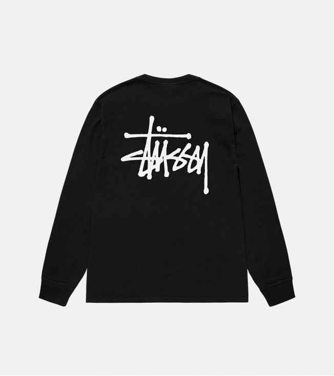 Stussy Basic Ls Tee Pigment Dyed Black
