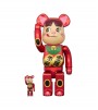 Bearbrick Milky Maneki Neko Peko-chan Fortune Double Oval Plum Gold Plated 100% & 400% Set
