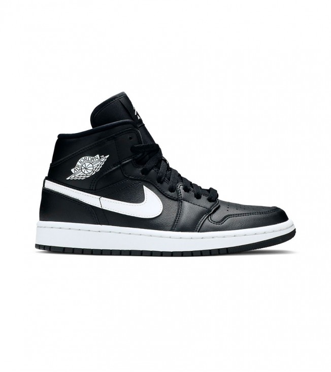 Кроссовки Air Jordan 1 Mid Black White WMNS