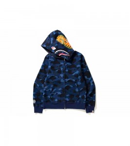 Худи BAPE Color Camo Shark Full Zip Hoodie Blue - Фото №2