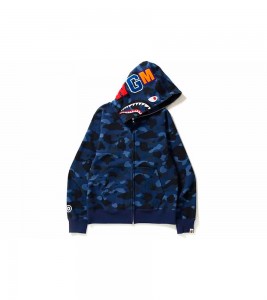 Худи BAPE Color Camo Shark Full Zip Hoodie Blue