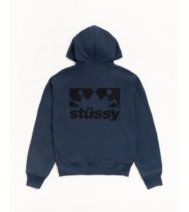 Худи Stussy Box Crown Zip Hoodie Navy - Фото №2