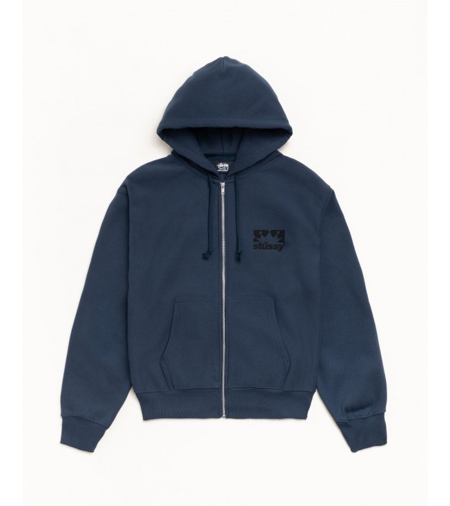 Худи Stussy Box Crown Zip Hoodie Navy