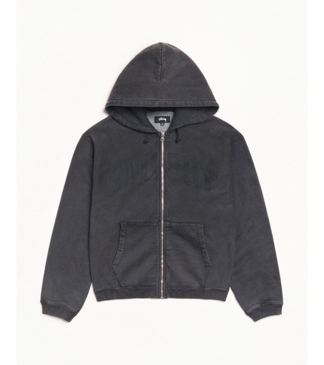 Худи Stussy Faded Graphic Zip Hoodie Washed Black