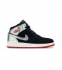 Кроссовки Air Jordan 1 Mid Black Red Silver GS