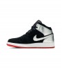 Кроссовки Air Jordan 1 Mid Black Red Silver GS