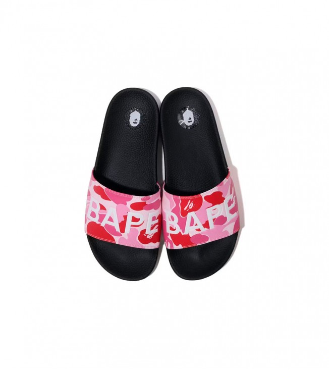 A Bathing Ape ABC Camo Slide Pink