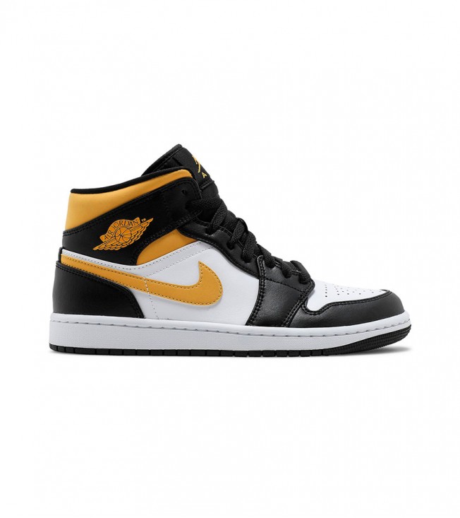 Кроссовки Jordan 1 Mid White Pollen Black