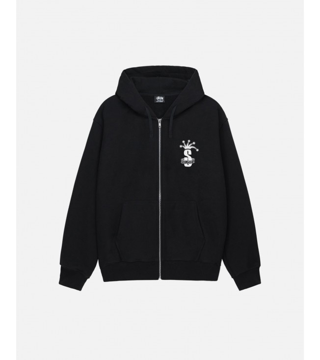 Stussy Crown Band Zip Hoodie Black