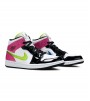 Кроссовки Jordan 1 Mid White Black Cyber Pink