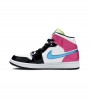 Кроссовки Jordan 1 Mid White Black Cyber Pink